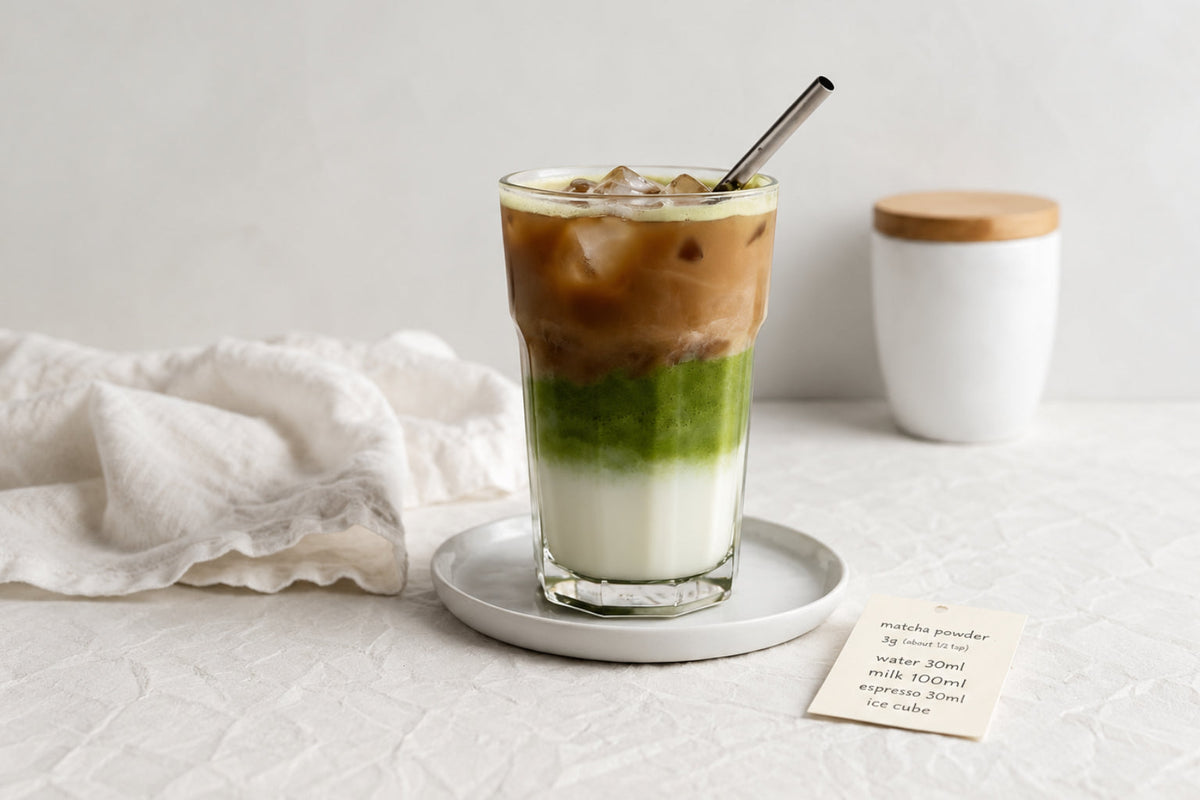 The Double Caffeine Fix: Dirty Matcha Latte